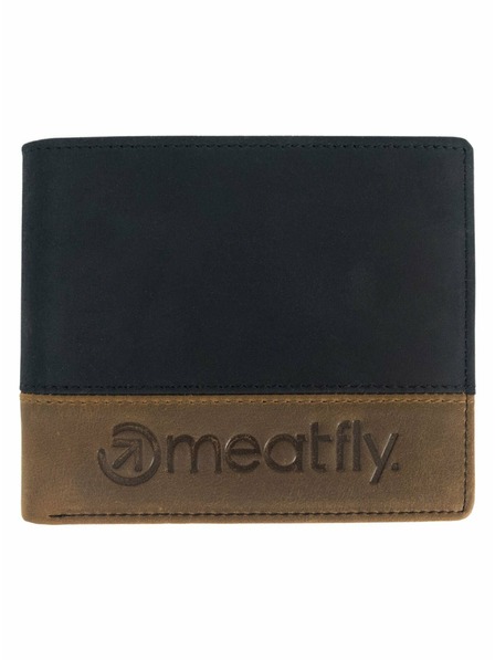 Meatfly Meatfly usnjena denarnica Eddie Premium Black/Oak | Črna | Velikost