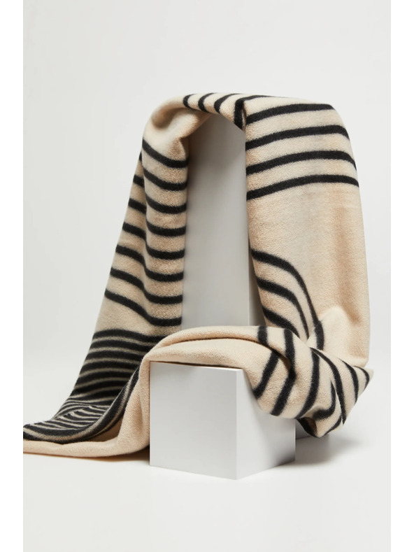 Moodo Črno-bež ženska vzorčasta šal Moodo