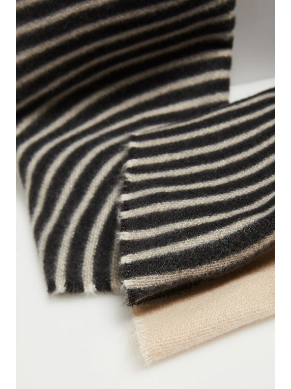 Moodo Črno-bež ženska vzorčasta šal Moodo