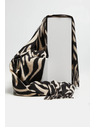 Moodo Kremasto-črna ženska vzorčasta šal Moodo