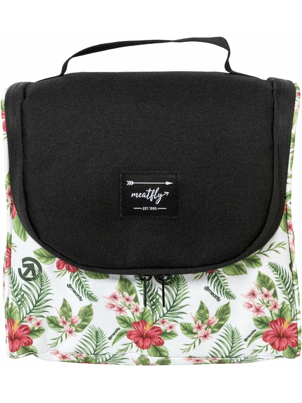 Meatfly Meatfly toaletna torbica Cara White Tropical | Črna | Prostornina 6 L