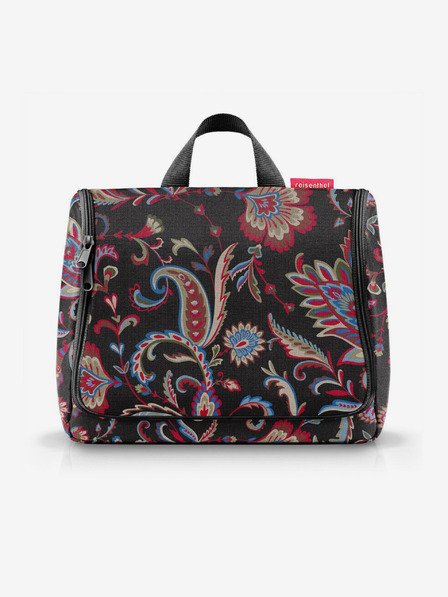 Reisenthel Vinsko-črna damska vzorčasta toaletna torbica Reisenthel Toiletbag XL Paisley Black