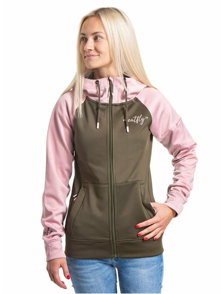 Meatfly Meatfly dámska technická mikina Alisha Powder Pink/Olive