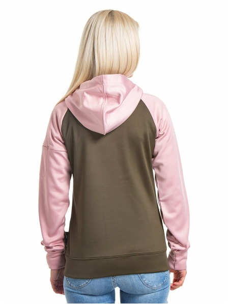 Meatfly Meatfly dámska technická mikina Alisha Powder Pink/Olive