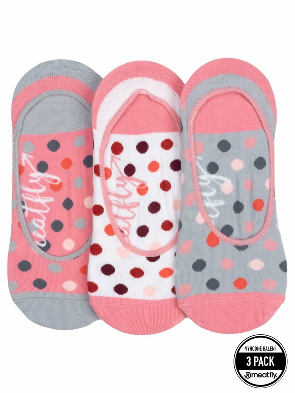 Meatfly Meatfly ponožky Low Socks Triple Pack Grey / Pink | Ružová | Veľkosť