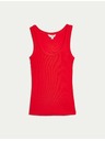 Marks & Spencer Rebrovaný tank top s vysokým podielom bavlny Marks & Spencer červená