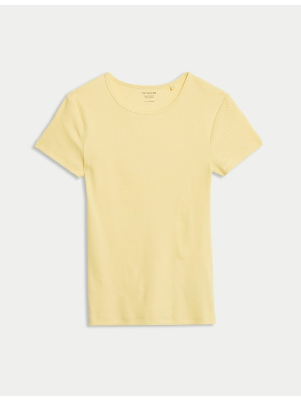 Marks & Spencer Úzke rebrované tričko s vysokým podielom bavlny Marks & Spencer