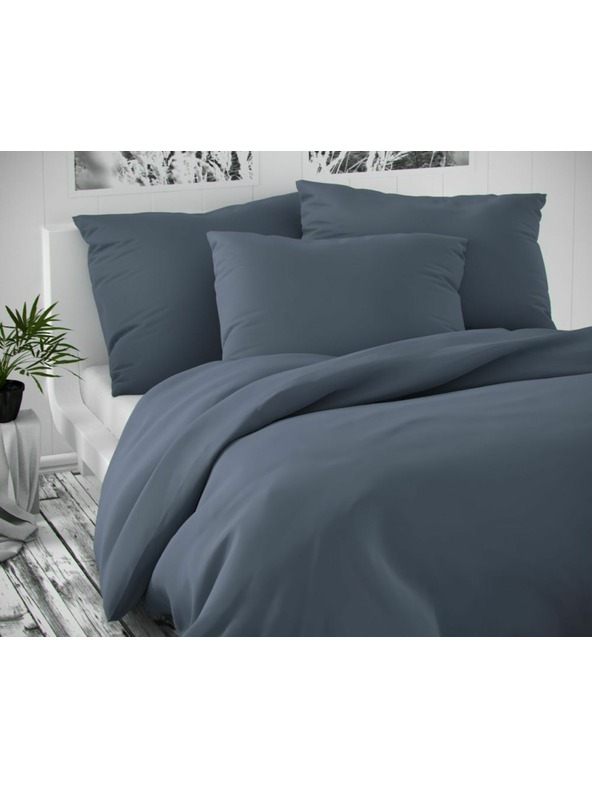 Kvalitex Svileni posteljni komplet Luxury Collection 140x200, 70x90cm temno siva Kvalitex