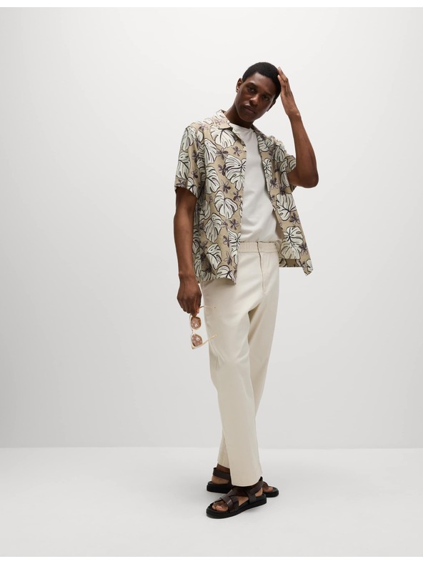 Marks & Spencer Srajca normalnega kroja z visokim deležem lana in potiskom Marks & Spencer