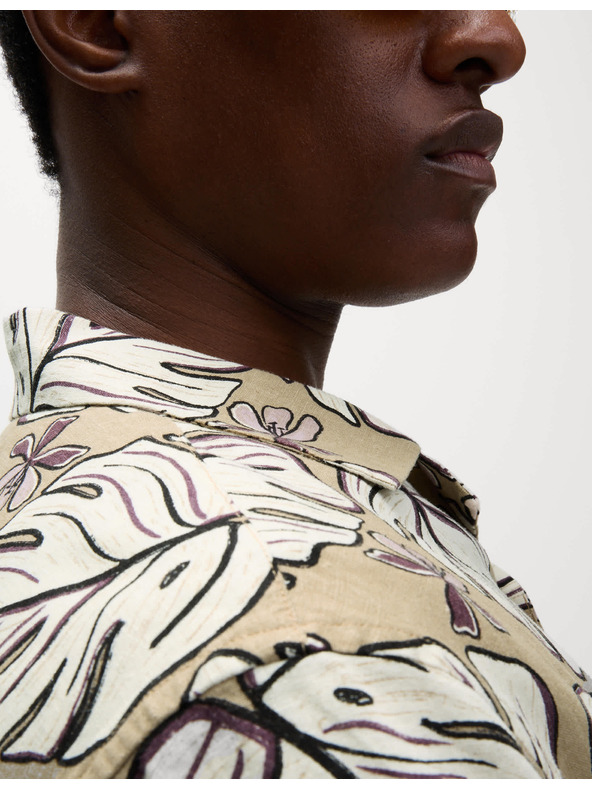 Marks & Spencer Srajca normalnega kroja z visokim deležem lana in potiskom Marks & Spencer