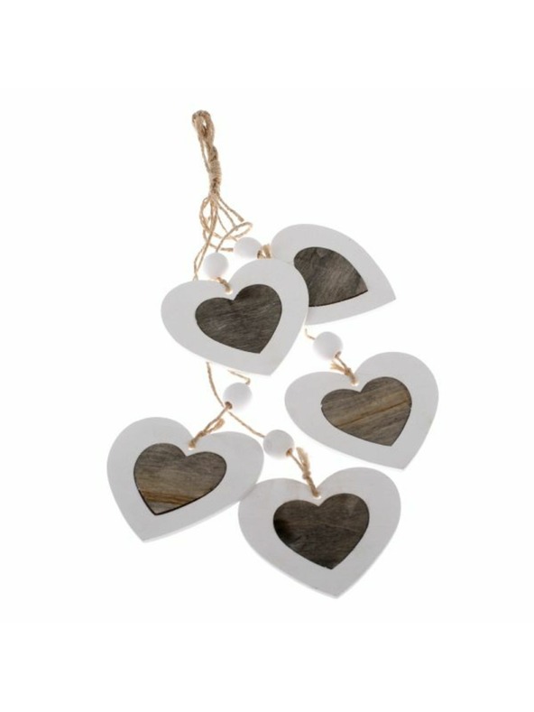 Casa de Engel Lesena viseča dekoracija - srce - komplet 5 kosov, 0/200