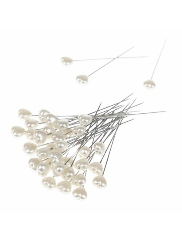 Casa de Engel Dekorativne sponke z belimi srci v škatli - 36 kosov, 20/200