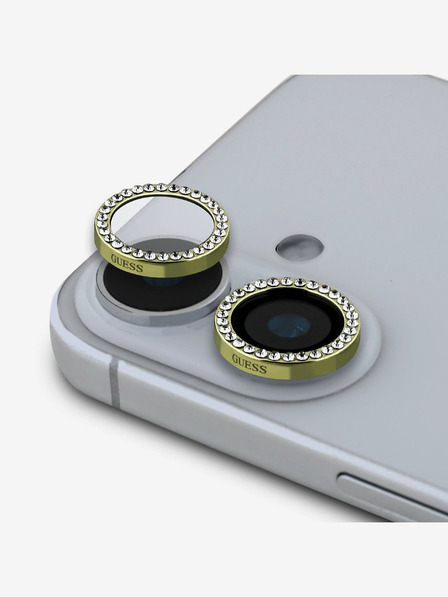 Guess Guess Fixed Glliter zaščita leč za iPhone 16/16 Plus zlata