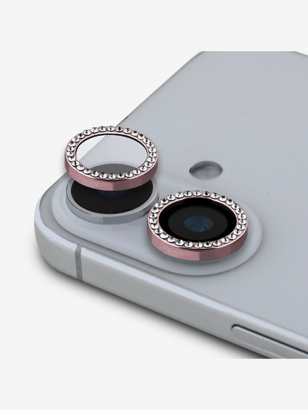 Guess Guess Fixed Glliter zaščita leč za iPhone 16/16 Plus roza