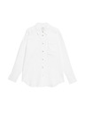 Marks & Spencer Oversized srajca v slogu Girlfriend z ovratnikom, iz čistega lanu Marks & Spencer bela