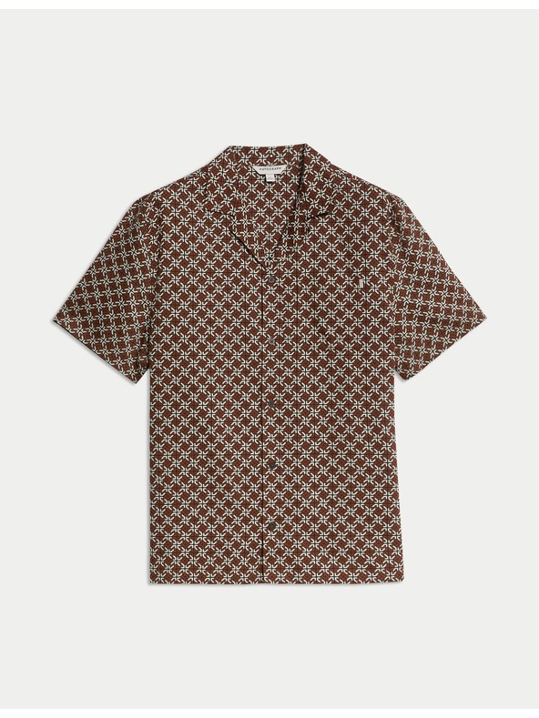 Marks & Spencer Pižamska majica z geometrijskim tiskom Marks & Spencer rjava