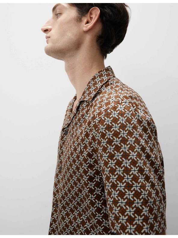 Marks & Spencer Pižamska majica z geometrijskim tiskom Marks & Spencer rjava