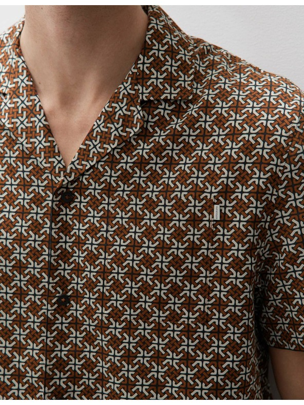 Marks & Spencer Pižamska majica z geometrijskim tiskom Marks & Spencer rjava