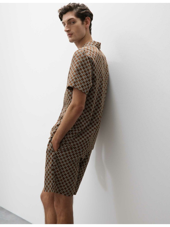 Marks & Spencer Pižamska majica z geometrijskim tiskom Marks & Spencer rjava