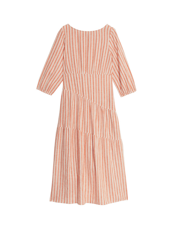 Marks & Spencer Asimetrične plaažne midi obleke z visokim deležem lanu Marks & Spencer oranžna