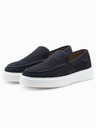 Ombre Clothing Tmavmodré pánske semišové slip-on poltopánky Ombre Clothing