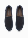 Ombre Clothing Tmavmodré pánske semišové slip-on poltopánky Ombre Clothing