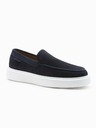 Ombre Clothing Tmavmodré pánske semišové slip-on poltopánky Ombre Clothing