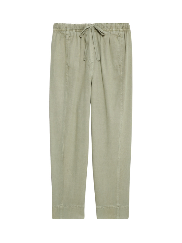 Marks & Spencer Farbené navliekacie nohavice zúženého strihu so sťahovacou šnúrkou Marks & Spencer zelená