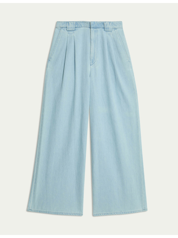 Marks & Spencer Džins hlače z Wide hlačnicami in visokim pasom po meri Marks & Spencer mornarsko modra