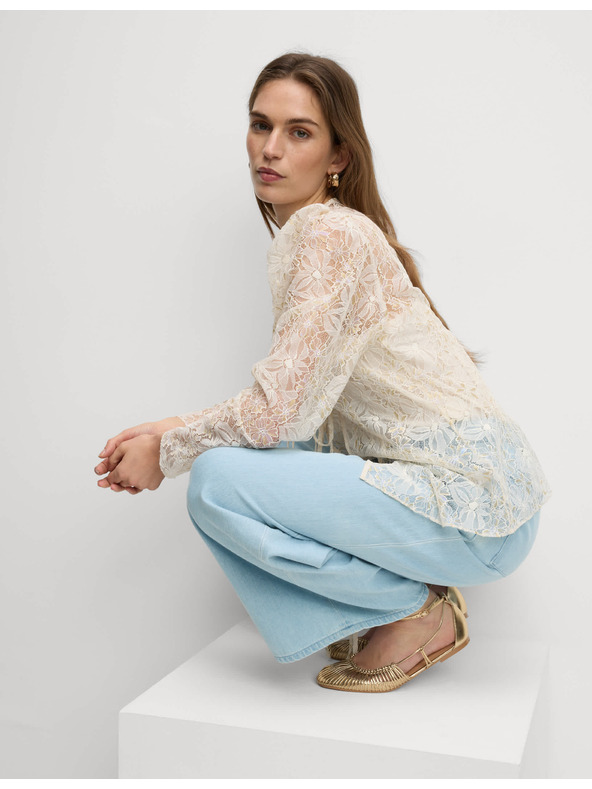 Marks & Spencer Džins hlače z Wide hlačnicami in visokim pasom po meri Marks & Spencer mornarsko modra