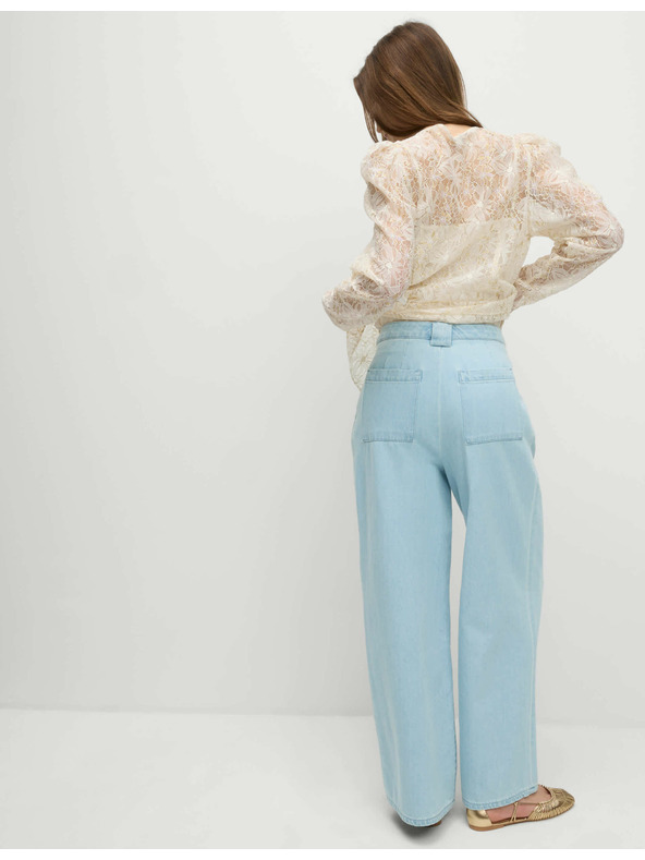 Marks & Spencer Džins hlače z Wide hlačnicami in visokim pasom po meri Marks & Spencer mornarsko modra