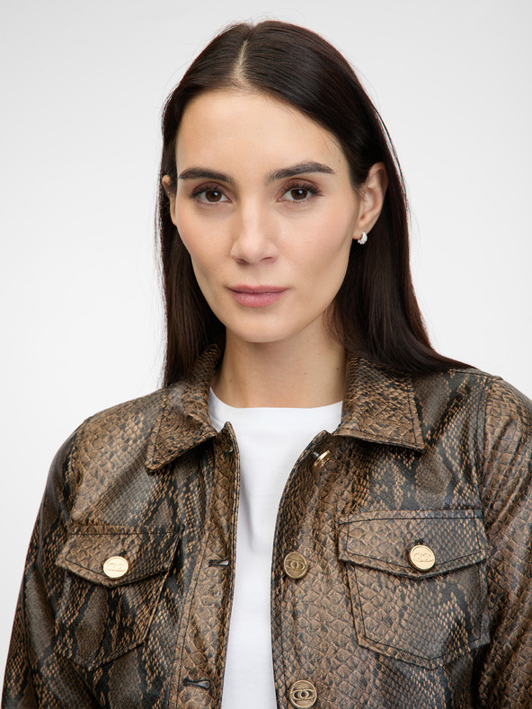 Orsay Ženska rjava jakna iz umetnega usnja z vzorcem ORSAY