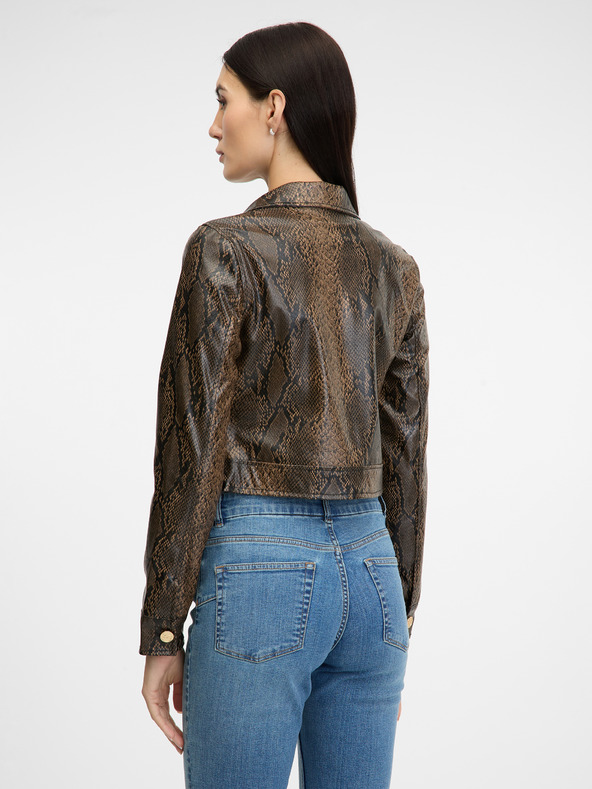 Orsay Ženska rjava jakna iz umetnega usnja z vzorcem ORSAY