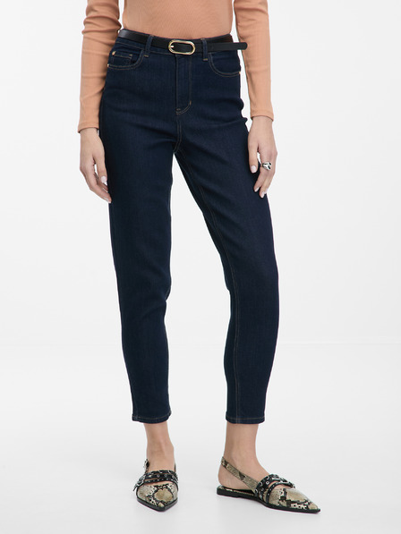 Orsay Temno modre ženske mom jeans hlače ORSAY