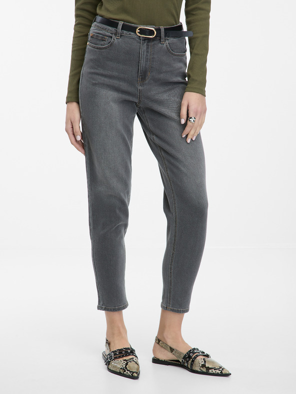 Orsay Ženske sive mom jeans hlače ORSAY