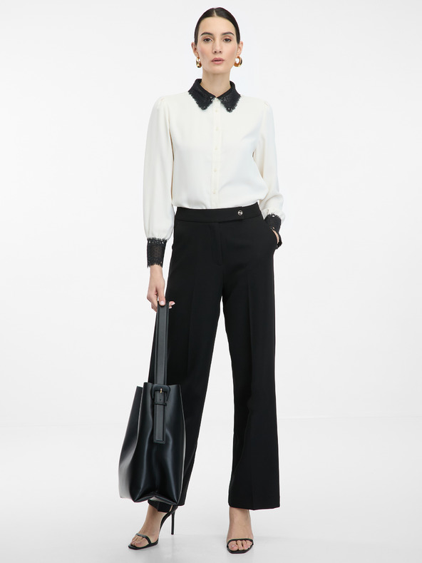 Orsay Krem ženska srajca s kontrastnim ovratnikom ORSAY