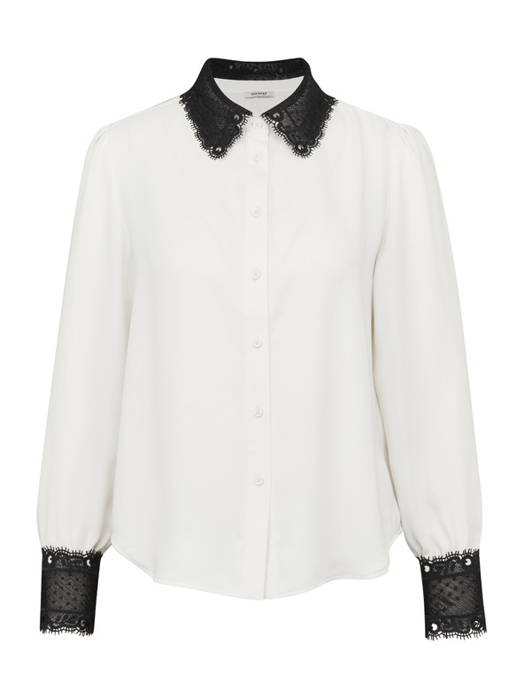 Orsay Krem ženska srajca s kontrastnim ovratnikom ORSAY