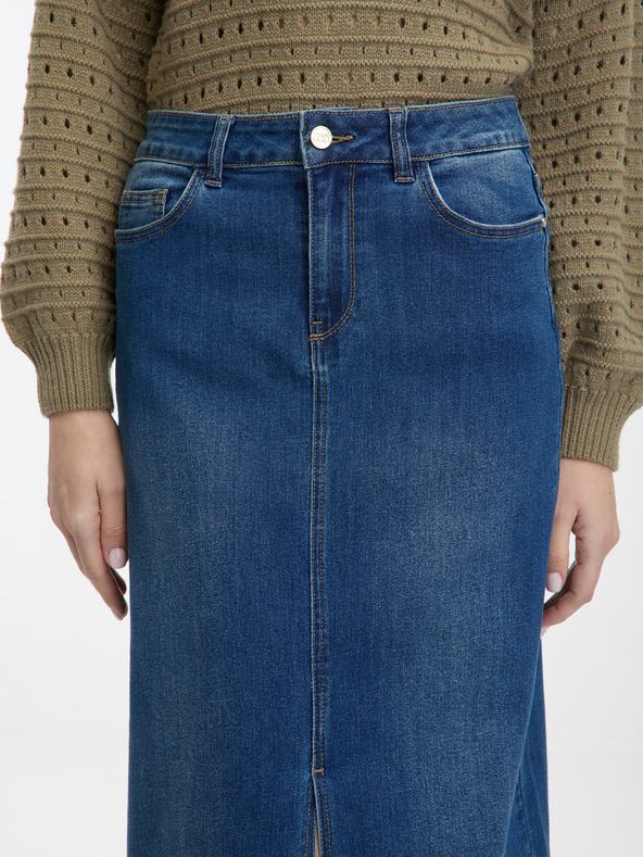 Orsay Temno modro žensko maksi krilo iz denima ORSAY