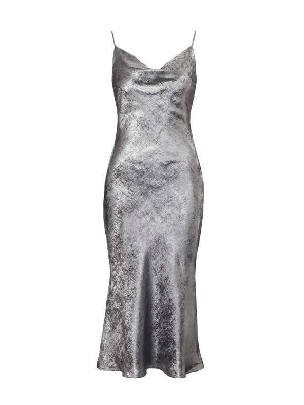 Orsay Srebrna ženska obleka z naramnicami ORSAY