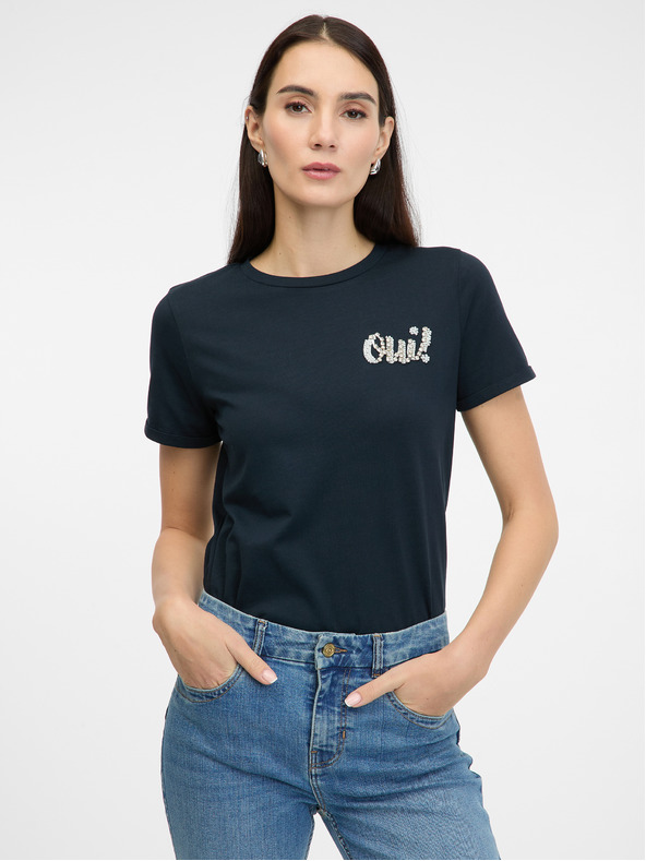 Orsay Temno modra ženska majica s kratkimi rokavi ORSAY