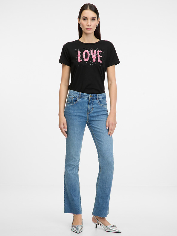 Orsay Črna ženska majica s kratkimi rokavi ORSAY