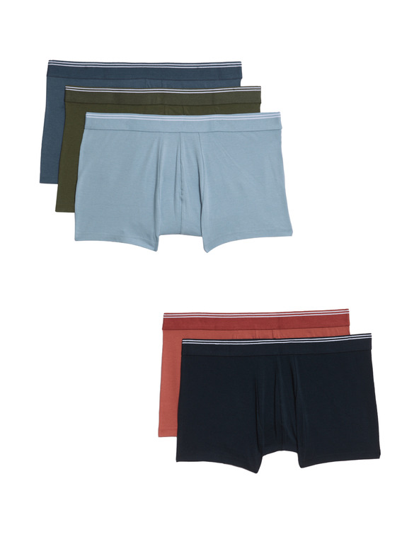 Marks & Spencer Bokové trenírky s vysokým podielom bavlny a technológiou Cool & Fresh™, 5 ks v balení Marks & Spencer viacfarebná