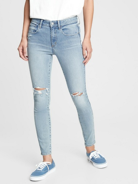 GAP Džínsy distressed universal jeggings so stredným pásom GAP