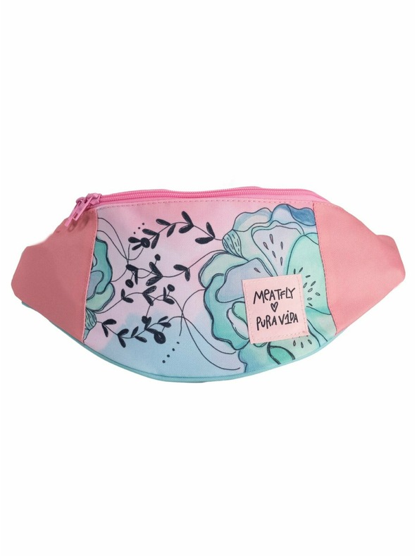 Meatfly Meatfly ledvena torbica X Pura Vida Taya Mint Flowers | Modra | Prostornina 2,5 L