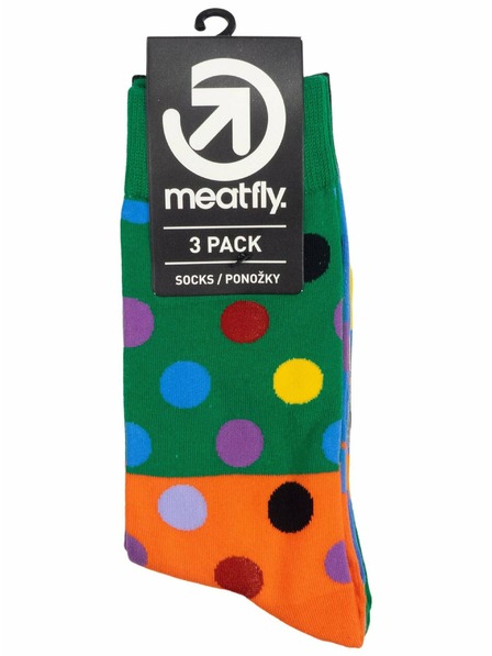 Meatfly Meatfly nogavice Lexy Triple Pack Green Dots | Večbarvna | Velikost
