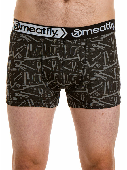 Meatfly Meatfly moške boksarice Balboa Boxershorts Double Pack Tools | Črna | Velikost