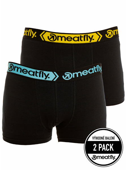 Meatfly Meatfly moške boksarice Balboa Boxershorts Double Pack Black | Črna | Velikost