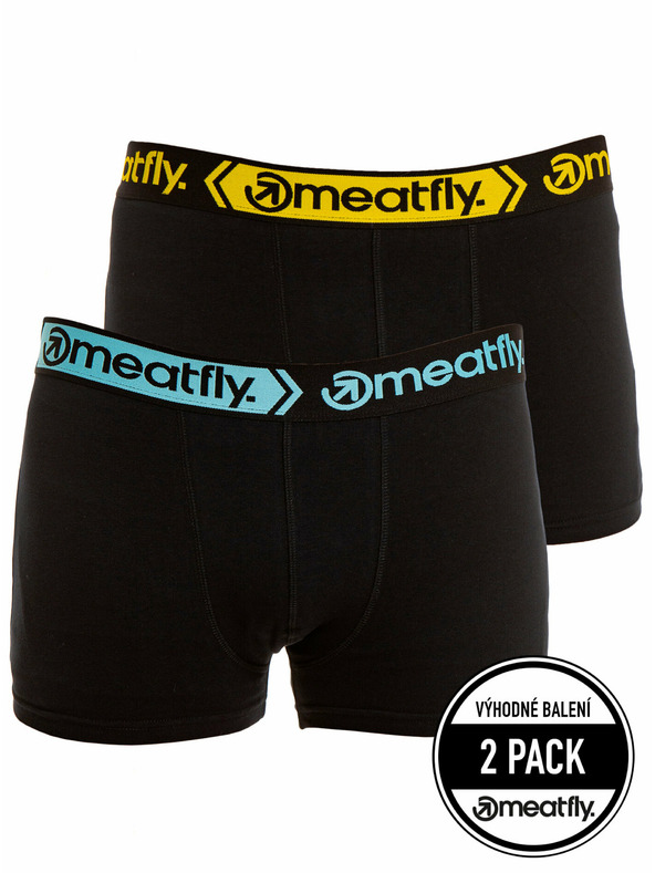 Meatfly Meatfly moške boksarice Balboa Boxershorts Double Pack Black | Črna | Velikost