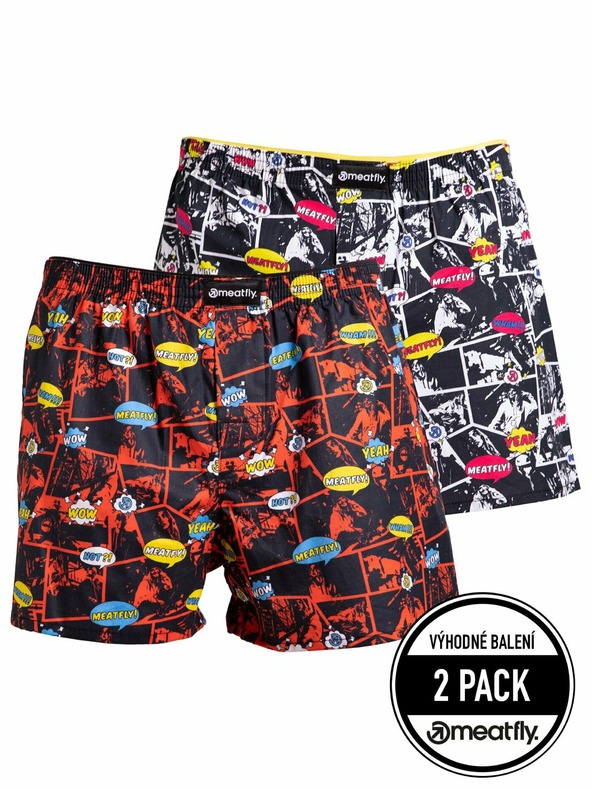 Meatfly Meatfly moške boksarice Agostino Red/Black Comics | Rdeča | Velikost