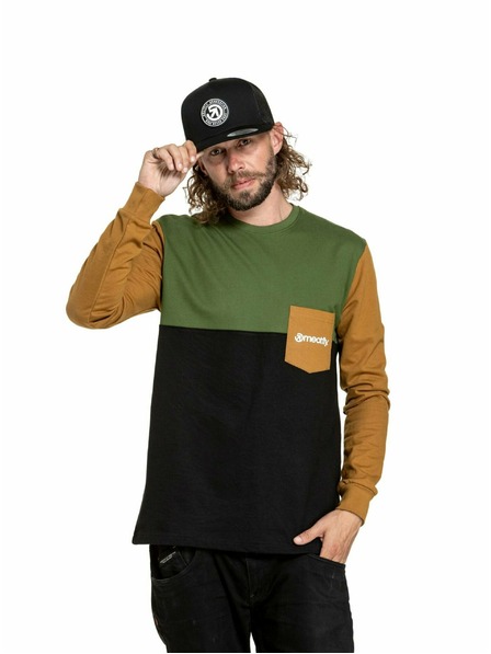 Meatfly Meatfly moška majica z dolgimi rokavi Harvey Olive/Gold Brown | Rjava | Velikost